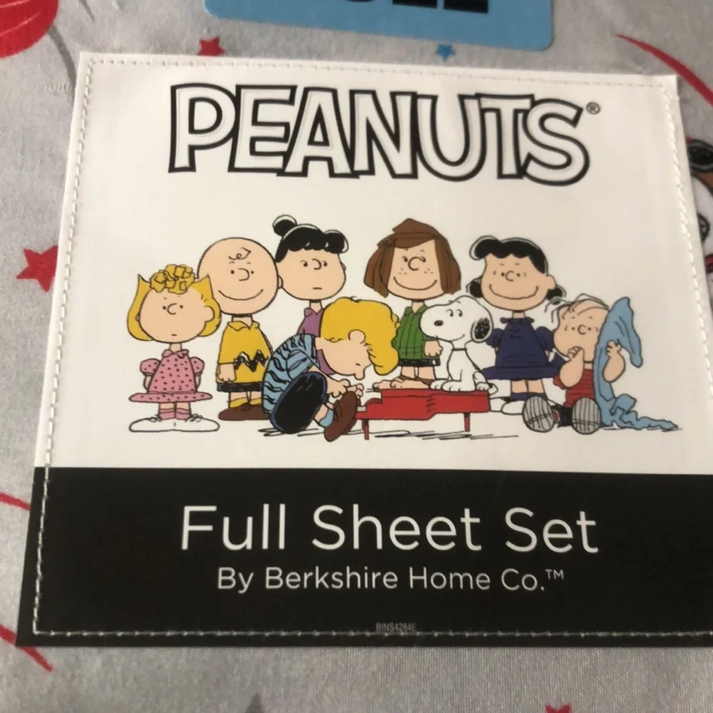 Peanuts Patriotic FULL Sheet Set - Gray with Red & Blue